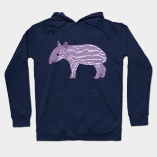 Lavender Purple Baby Malayan Tapir Tapirus Indicus Hoodie